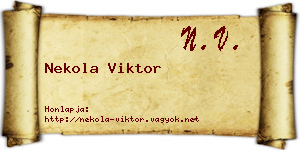 Nekola Viktor névjegykártya